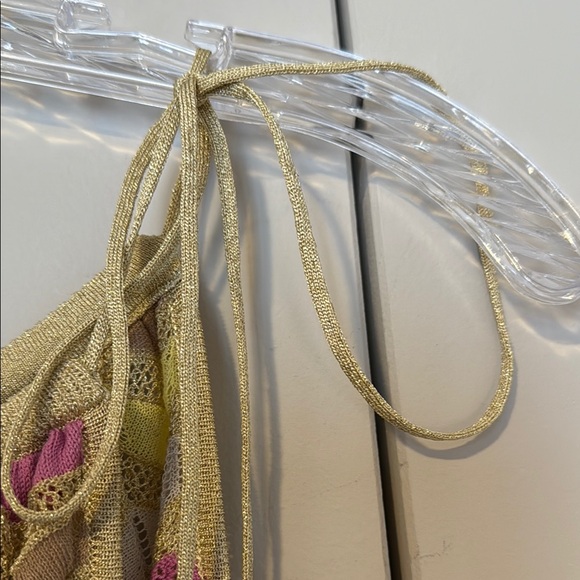 Missoni Yellow Pink Gold Chevron Knit Top Medium - Picture 4 of 6